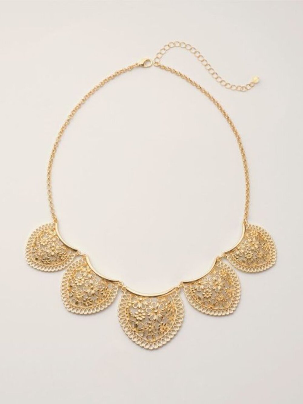 Avon Gilead Petal Statement Necklace Goldtone